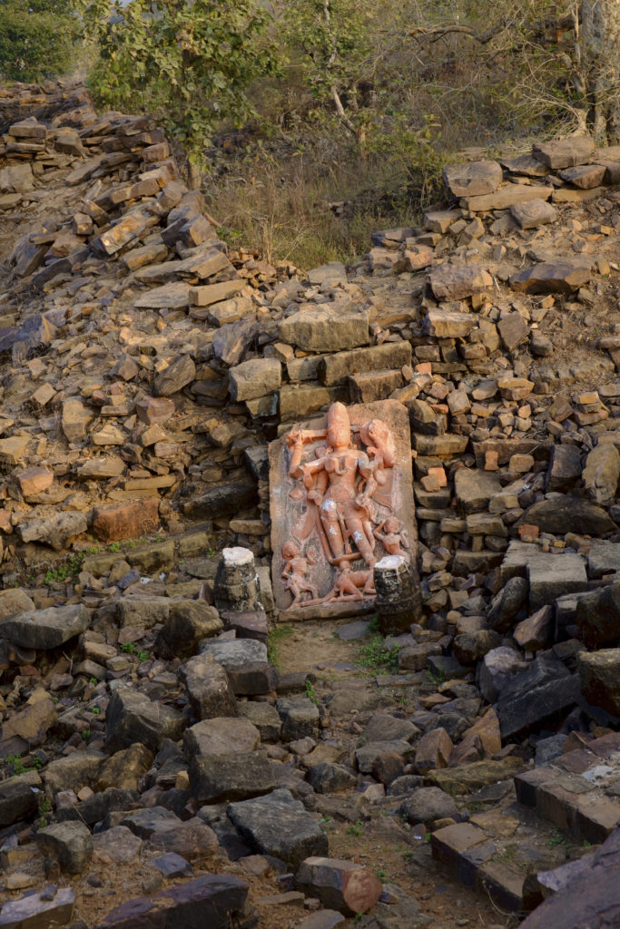 Omkareshwar murti lying in ruins