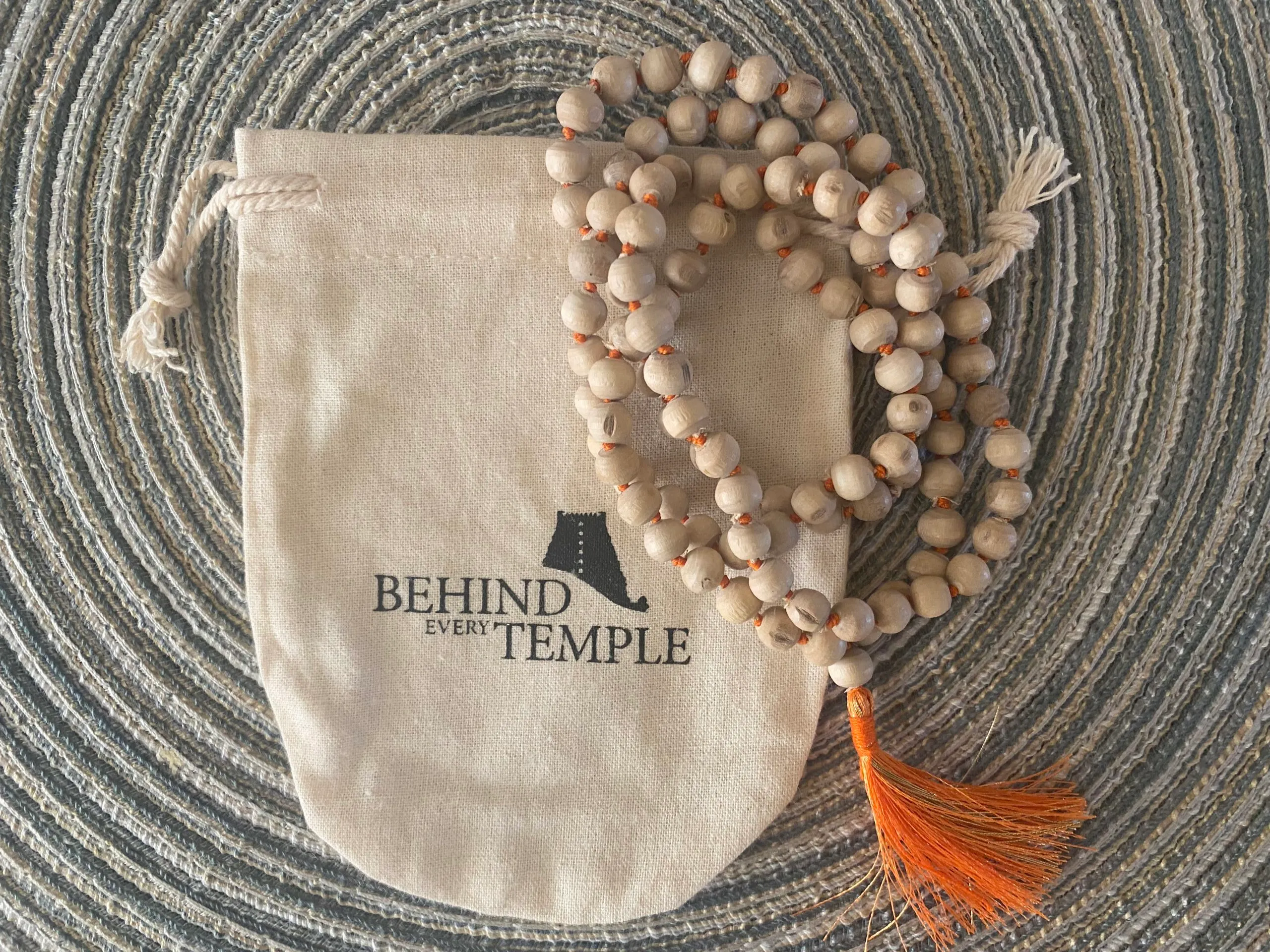 Tulsi mala - 7 mm in Orange Thread