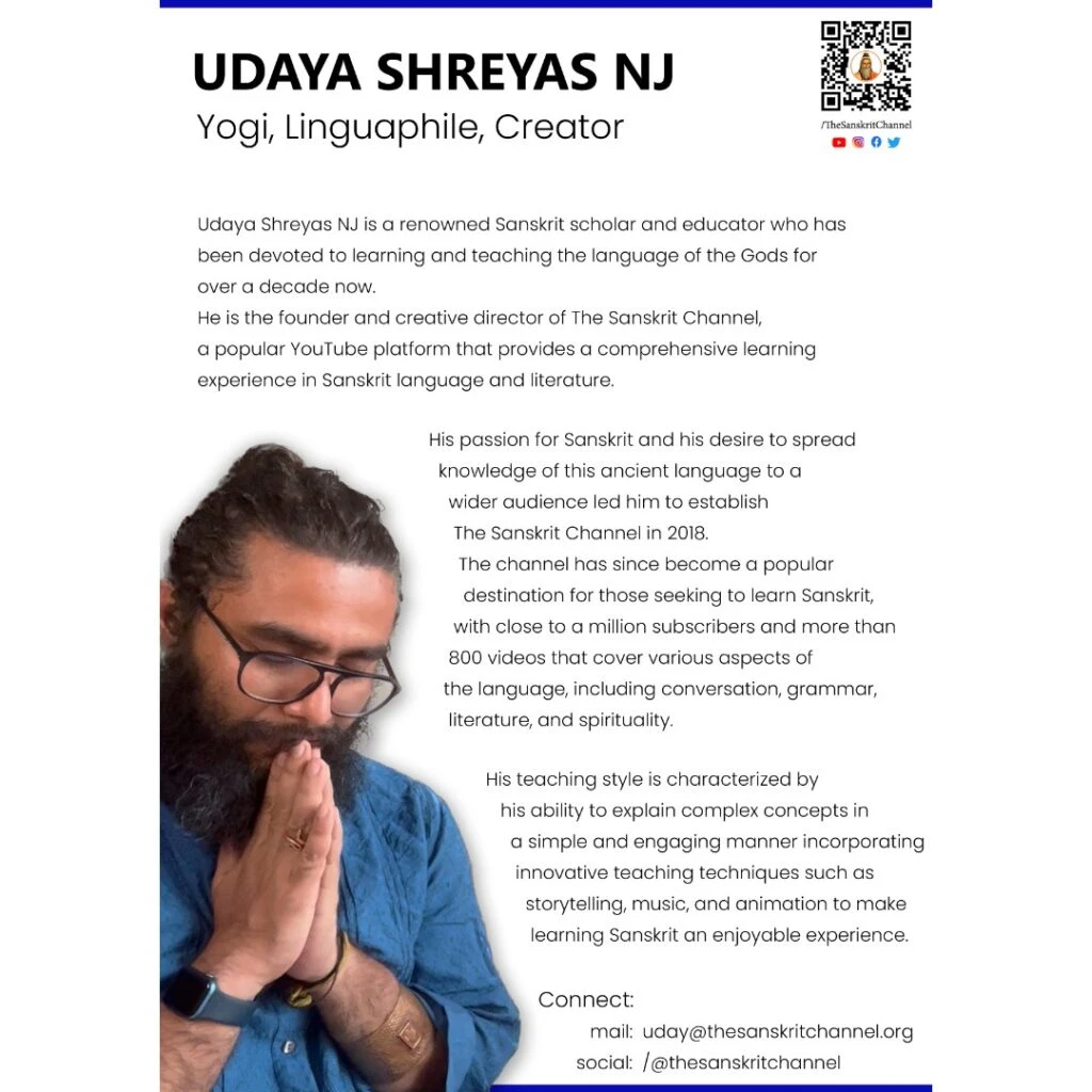 Sanskrit channel bio